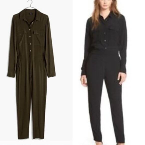 Madewell green pull on jumpsuit cover all sz XL - Picture 1 of 8